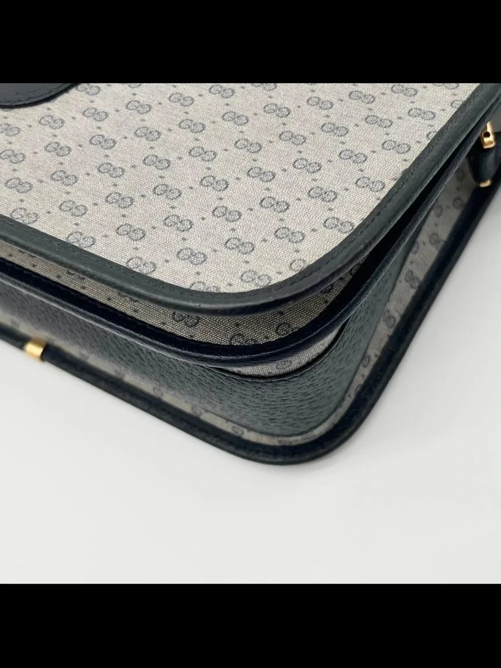 Gucci Gray/Black Monogram Messenger Bag